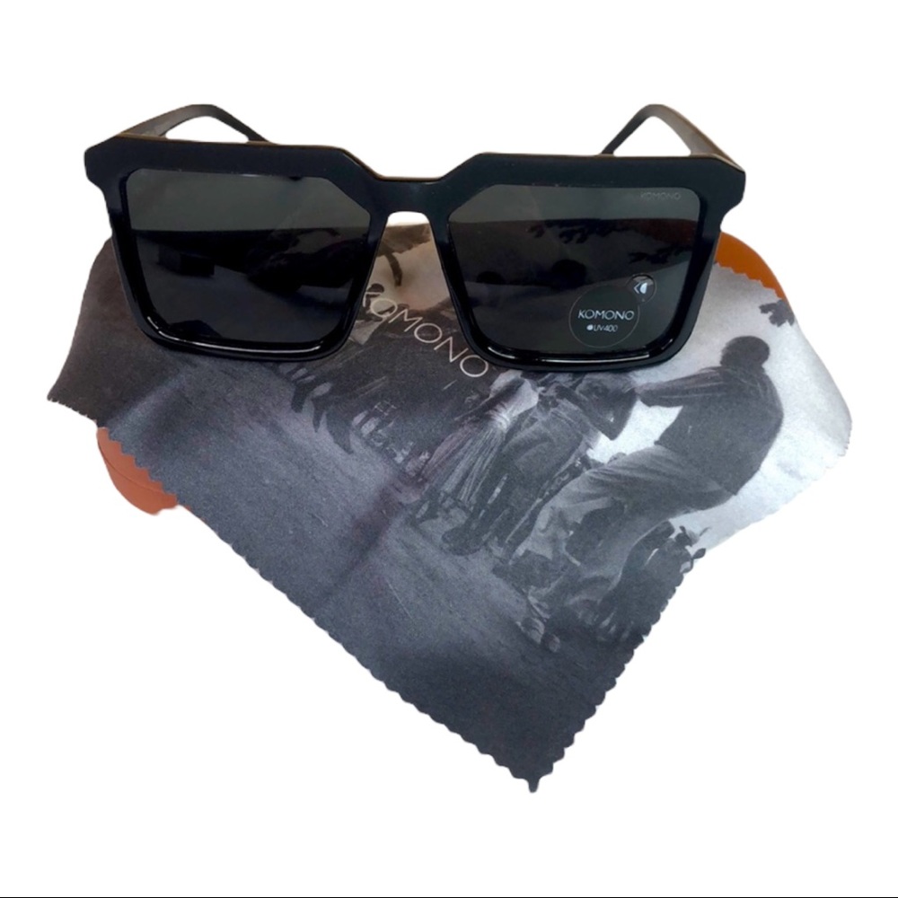 KOMONO Benicio Black Rubber Sunglasses NEW UV 400 - Picture 3 of 11